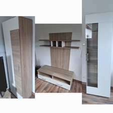 TV-Möbel: 2 Vitrinen, Unterschrank mit Regal und Wandpanele