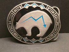 Buckle/Gürtelschnalle SILENCE (NOW) BEAR, Indian, Vintage v. 1995, Siskiyou/B.