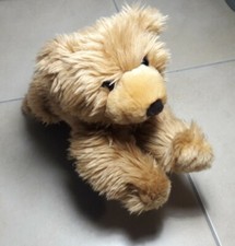 Bauer Bär Teddy ca. 31cm Kuscheltier Stofftier  braun liegend Hund