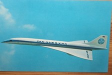 AK Airliner Postcard  Flugzeug PAN AM Supersonic Concorde airline issue