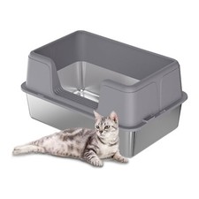 Katzentoilette Katzenklo X-XXL - Edelstahl mit Deckel