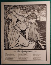 Litho/Druck um 1900 - B&H Leipzig: Die Königskinder/Motiv nach J.Cissarz (L5)