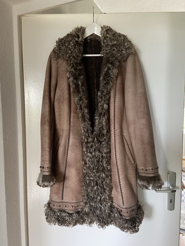 Damen mantel lammfell braun - damen,