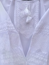 Damenbluse Vyshyvanka  Stickerei Weiß auf Weiß Tracht GrM вишиванка  
