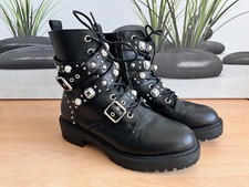 Stiefelette Bullboxer Biker Boots Schwarz Kunstleder Gr. 38 Top Zustand