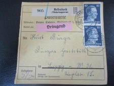 #1279 Paketkarte aus MELLENBACH nach Leipzig