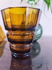 Art Déco Kristallglas Vase entworfen  von Joseph Hoffmann für Moser ca 1930