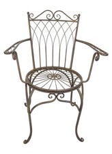 Stuhl Bistrostuhl Garten Balkon Metall Braun Metall Antik Stil landhauswelt