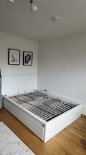 IKEA Malm Bett 140x200, inkl. Lattenrost, 3 Schubladen + Spiegel Schwarz