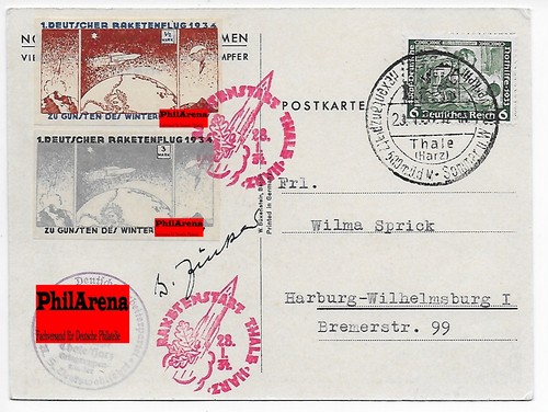 Raketenpost 1934 thale - dr:, 1934: