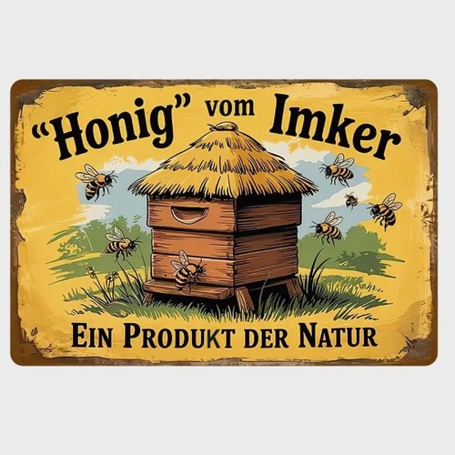 Blechschild honig vom - blechschild, imker