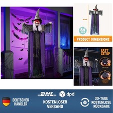 Hängende Halloween Hexe Dekoration mit Geräuschfunktion, animiert, sprachgest...