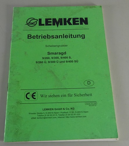 Betriebsanleitung lemken - betriebsanleitung, |