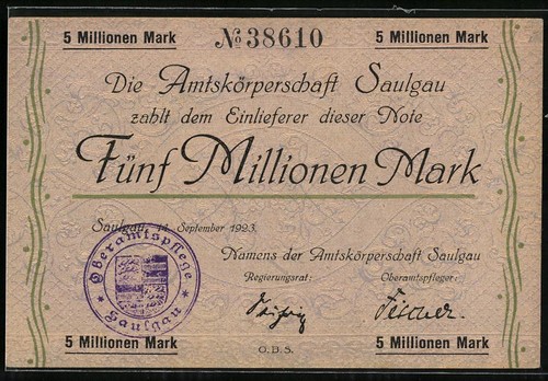 Notgeld saulgau 1923 - notgeld, 1923,