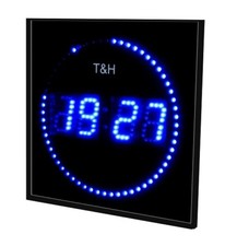 Led Funkuhr Digitale Wanduhr LED Funk Wanduhr Sekunden wie Lauflicht blau