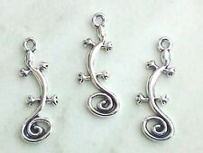 5x Anhänger Gecko Salamander 29x11mm Charms Echse Eidechse Schmuck Deko Basteln