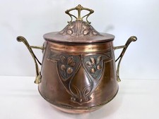 Jugendstil Antik Bowle Gefäß Sektkühler WMF Straußenmarke Kupfer Messing #9133