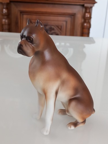 Porzellanfigur boxer hund - porzellanfigur,