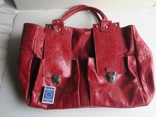 Große Tragetasche Marke FREE Leder weinrot, ca. 40x30 cm