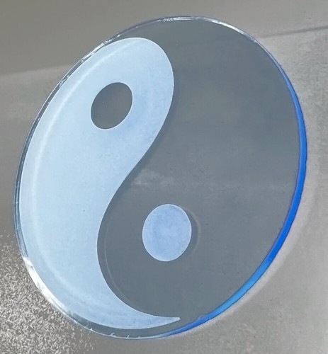 Yin yang lasergravur - yang, mm