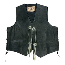 Lederweste Weste Schnürweste, seitlich geschnürt, Spalt Leder Größe XL