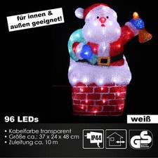 LED Weihnachtsfigur Acryl Weihnachtsmann 48cm Figur beleuchtet Weihnachtsdeko