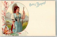 13975255 - Junge Frau in Schweizer Tracht Verlag Kunzli Gruss aus den Bergen