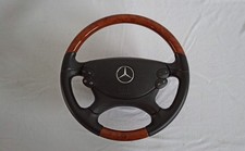 Leder Lenkrad Holzausführung Mercedes SL R230 W211 W209 Schwarz Ahorn