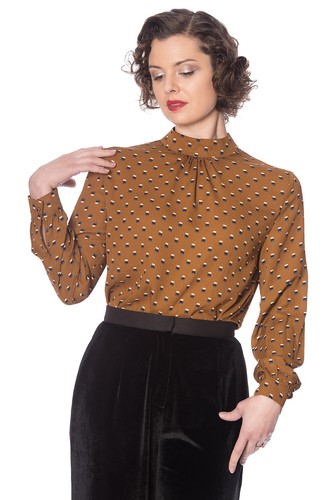 Damen hellbraun vintage retro - hellbraun,