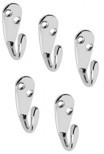 Mantelhaken Garderobenhaken Einzel Kleiderhaken chrom glanz Wand Haken Set 44x17