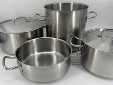 4x XXL KOCHTOPF EDELSTAHL CATERING GASTRO KÜCHE SUPPE BRATEN 25L