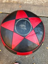 Sitzhocker Hocker rund Pouf Sitzkissen Bodenkissen Vintage 60er 70er Braun Stern