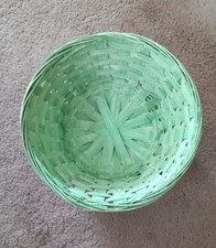 Korb geflochten, 18 cm, grün, Höhe 9 cm