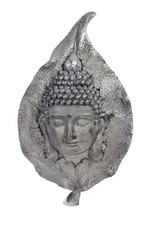 Wandskulptur Blatt mit Buddha