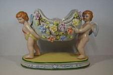 n265) Neundorf Porzellan Barock Prunk Obst Schale Jardiniere Putten / Engel 40cm