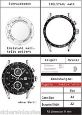 Neues Gehäuse in MATT für ETA/VALJOUX Automatik-Werk 7750 +Zifferblatt, Zeiger