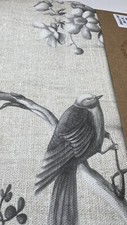Toile Fabric Tan Bird Curtain