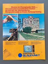 Blaupunkt Farb- Fernseher Mexico Olympia retro 1968 Vintage Ad Werbung Reklame