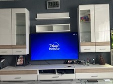 Weiß / Beige Wohnwand,  Sideboard, Lowboard, TV Schrank Set