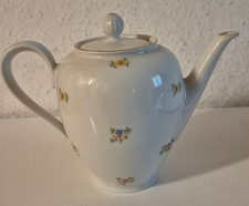 Teekanne mit Deckel Tirschenreuth Bavaria Goldrand Blumenmuster