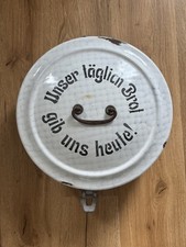 Emaille Brotdose | Brotkasten | Unser täglich Brot gib uns... | EMAIL um 1920