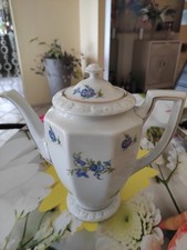 Kaffeekanne mit Goldrand Kornblumenmuster Rosenthal Maria Selb Porzellan Vintage