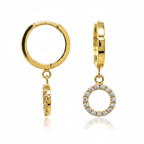 Creolen 585 gelbgold - 585, zirkonia