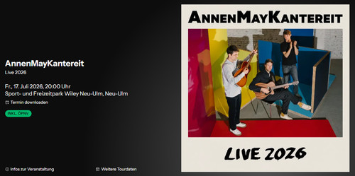 Ticket annenmaykantereit - 3x,