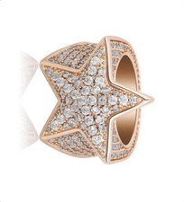 Hip Hop Ring/Stern Ring/Damen Ring/Cubic Zirkonia/ Rose Gold Plated Größe 64