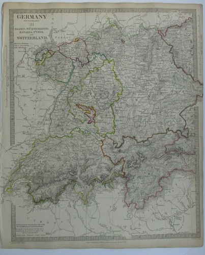 Antike karte der schweiz - karte, und