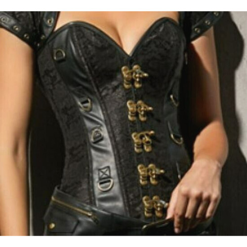 Black steel boned steampunk - steel,