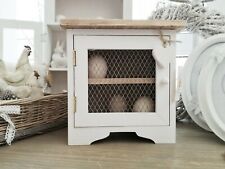 CLAYRE & EEF Halter Kasten EIER-SCHRANK "LANDHAUS" Holz weiß 19x14x19cm Shabby