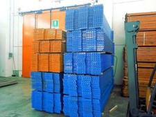 47,7 lfm Palettenregal 4 m hoch, Schwerlastregal, 18 Ständer, 68 Traversen 2 t/E