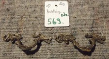 Beschläge, Beschlag,  Nr. 569, Paar Möbelgriffe, Messing,  antik, Patina,  klein